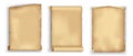 set of realistic parchment old paper isolated. Royalty Free Stock Photo