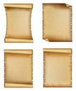 Old paper scroll or parchment set Royalty Free Stock Photo