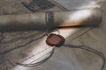 An old paper scroll sealed with a wax seal Royalty Free Stock Photo