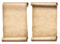 Old paper scrolls or parchments 3d illustration set