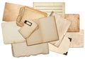 Old paper sheets, book pages, cardboards, photo frames Royalty Free Stock Photo