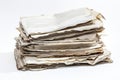 Old paper sheets used book pages torn edges. ai generated Royalty Free Stock Photo