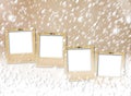 Old paper slides on snow abstract background Royalty Free Stock Photo