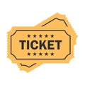 Old paper ticket vector icon