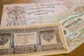 Old paper tsarist money of the Russian Empire Royalty Free Stock Photo