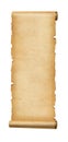 Old paper vertical banner. Parchment scroll isolated on white Royalty Free Stock Photo