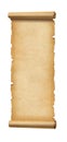 Old paper vertical banner. Parchment scroll isolated on white Royalty Free Stock Photo