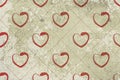 Old paper vintage heart texture, Hearts print papers