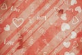 Old paper vintage heart texture, Hearts print papers