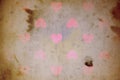 Old paper vintage heart texture, Hearts print papers