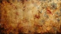 Old paper with world map and navigation symbols, travel background, backdrop
