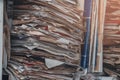 Old papers, folders folded on shelves Royalty Free Stock Photo