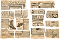 Old papers text Used paper pieces crafting decoupage scrapbooking Royalty Free Stock Photo
