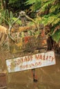 An old `Paradise Valley Springs` sign. Rotorua, New Zealand