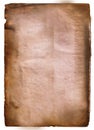 Old parchment with burnt and perforated edges on the sides of brown Royalty Free Stock Photo