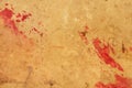 Old parchment leather with red sealing wax stains, background Royalty Free Stock Photo