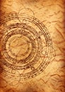 Old parchment with maya calendar Royalty Free Stock Photo