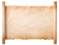 Old parchment paper scroll sheet vintage aged or texture isolated on white background Royalty Free Stock Photo