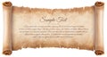 Old parchment paper scroll sheet vintage aged or texture isolated on white background Royalty Free Stock Photo