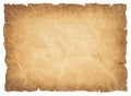 Old parchment paper sheet vintage aged or texture isolated on white background