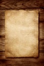 Old parchment on wood