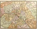 Old Paris Street Map Royalty Free Stock Photo