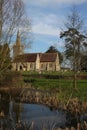 Old Parish Church and Village Scene Royalty Free Stock Photo