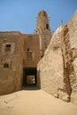 Old part (citadel) of desert town Mut in Dakhla oazis in Egypt, people still live here Royalty Free Stock Photo