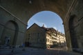 The old part of the city of Bern in the area of the Nydegg bridge Royalty Free Stock Photo