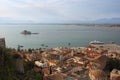 Old part of Nafplio town from Palamidi castle, Greece Royalty Free Stock Photo