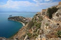 Old part of Nafplio town from Palamidi castle Royalty Free Stock Photo