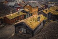 Old part of Roros. Norwegian mining town from UNESCO list Royalty Free Stock Photo