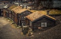 Old part of Roros. Norwegian mining town from UNESCO list Royalty Free Stock Photo