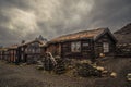 Old part of Roros. Norwegian mining town from UNESCO list Royalty Free Stock Photo