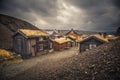 Old part of Roros. Norwegian mining town from UNESCO list Royalty Free Stock Photo