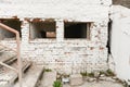 Old partially destroyed staircase with the time leading to a ent