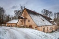 Old and partially destroyed water mill in Jaunpils, Latvia.