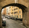 old passage to the small street in Rome, Italy Royalty Free Stock Photo