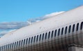 Old passenger aircraft windows Royalty Free Stock Photo