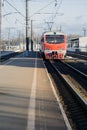 Old passenger train, red Royalty Free Stock Photo