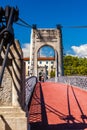 Old Passerelle du College bridge over Rhone river in Lyon, France