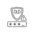Old password line icon. Isolated vector element. Royalty Free Stock Photo