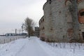 old Patarei fortress in Tallinn in winter, the building was used as a prison and a place of terror in soviet era