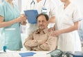 Old patient sitting on doctor's room