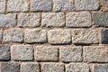 Old pavement paved with coarse cobblestones Royalty Free Stock Photo