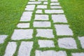 Old paving in a public park made with irregularly shaped stone blocks in a pedestrian zone Royalty Free Stock Photo