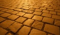 Old paving stones. Road at night light. Royalty Free Stock Photo