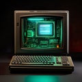 Old PC, a true relic of computing history, isolated against a dark background.