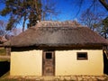 Old peasant house made of clay and reed Royalty Free Stock Photo