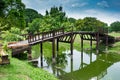 Old pedestrian bridge in Ayutthaya Royalty Free Stock Photo